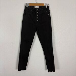 Abercrombie & Fitch Black Skinny Jeans Button Fly Curve Love High Rise Super Ski